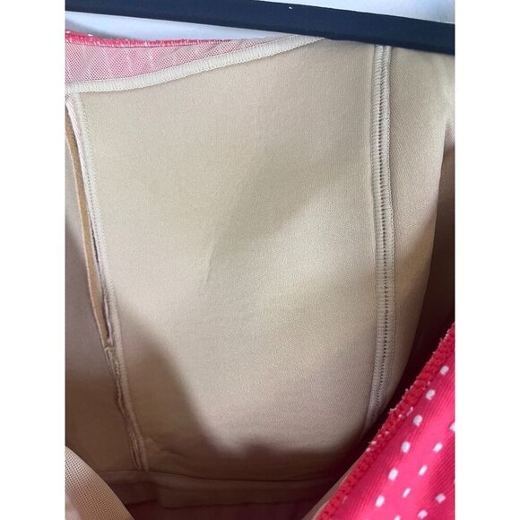 Cacique One Piece Polka Dot Swim 22 Pink Ruffle Beach Euro Summer Feminine Retro - Picture 10 of 13